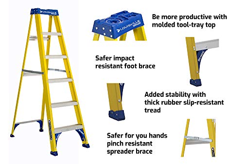 Louisville Ladder FS2004 Fiberglass Step Ladder, 4-Feet/250lb