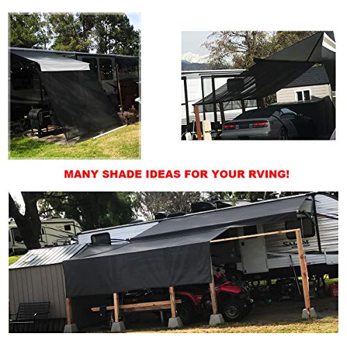 Shadeidea RV Awning Sun Shade Screen for Awning - 8' X 10' 5'' Black Mesh Sunshade Motorhome Camping Trailer UV Sunblocker Canopy Sunscreen - Offer 3 Year Warranty