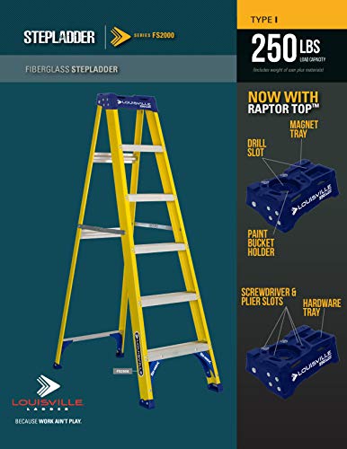 Louisville Ladder FS2004 Fiberglass Step Ladder, 4-Feet/250lb