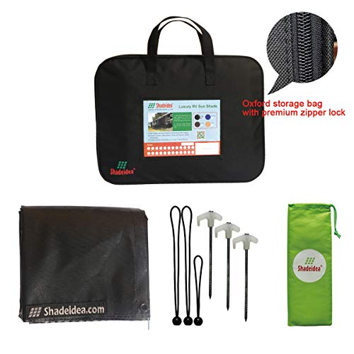 Shadeidea RV Awning Sun Shade Screen for Awning - 8' X 10' 5'' Black Mesh Sunshade Motorhome Camping Trailer UV Sunblocker Canopy Sunscreen - Offer 3 Year Warranty