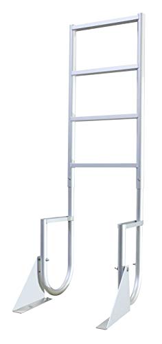 Extreme Max 3005.3473 Heavy Duty Flip-Up Dock Ladder with Comfortable Round Tube Frame - 4 Steps, 21" Step Width, 49.5" Below-Deck Reach, 300 lbs. Weight Capacity