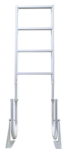 Extreme Max 3005.3473 Heavy Duty Flip-Up Dock Ladder with Comfortable Round Tube Frame - 4 Steps, 21" Step Width, 49.5" Below-Deck Reach, 300 lbs. Weight Capacity