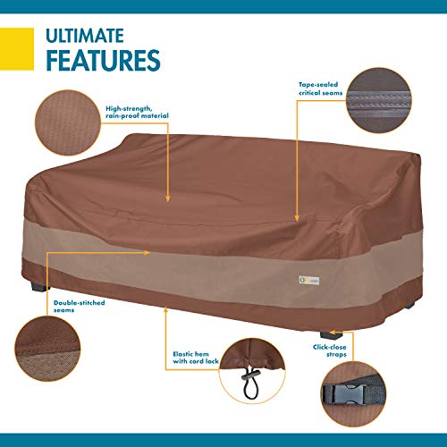 Duck Covers Ultimate Waterproof 104 IN. W X 40 IN. D X 35 IN. H Inch Patio Sofa Cover, Patio Furniture Covers, Mocha Cappuccino