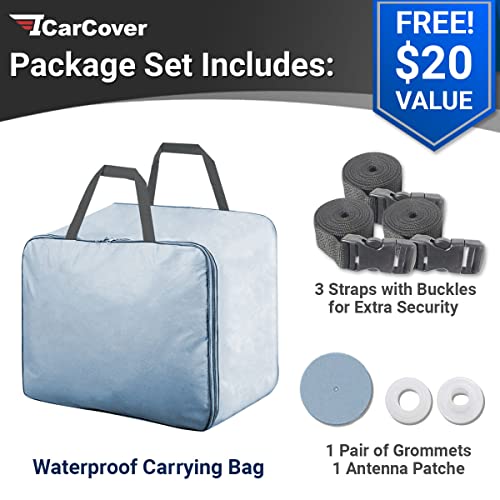 iCarCover 30-Layer Premium Car Cover Waterproof All-Weather Rain Snow UV Sun Hail Protector for Automobiles, Automotive Accessories Full Exterior Indoor Outdoor Cover, Fit for Sedan (210-219 inch)