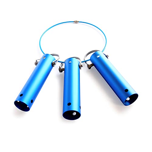 Pool Tool Holder and Organizer; Storage System for Brushes, Leaf rakes, Skimmers, Vacuum Head, and Other Telescopic Pole Cleaning Equipment attachments (3, ICY Blue)