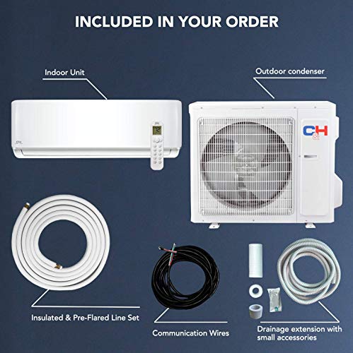 Cooper & Hunter 9,000 BTU, 208/230V, Mini Split AC/Heating system Sophia Series with 16ft Installation Kit