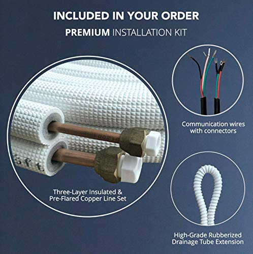 Cooper & Hunter 9,000 BTU, 208/230V, Mini Split AC/Heating system Sophia Series with 16ft Installation Kit