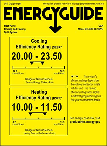 Cooper & Hunter 9,000 BTU, 208/230V, Mini Split AC/Heating system Sophia Series with 16ft Installation Kit