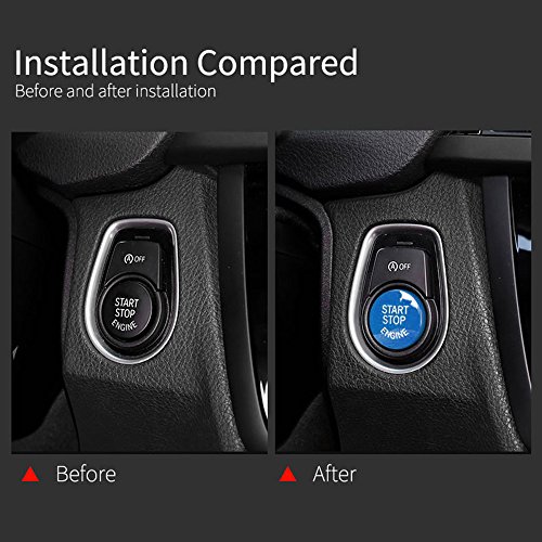 Arotom Blue Car Engine Start Stop Switch Button with OFF Cover For BMW F Chassis 1 2 3 4 5 6 7 Series X1 X3 X4 X5 X6 F20 F21 F22 F30 F10 F11 F12 F01 F48 F25 F15 F16 G30 (F Chassis with OFF (Blue))