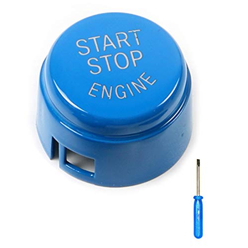 Arotom Blue Car Engine Start Stop Switch Button without OFF Cover For BMW F Series 1 2 3 4 5 6 7 Series X1 X3 X4 X5 X6 F20 F21 F22 F30 F10 F11 F12 F01 F48 F25 F15 F16 (F Chassis without OFF (Blue))