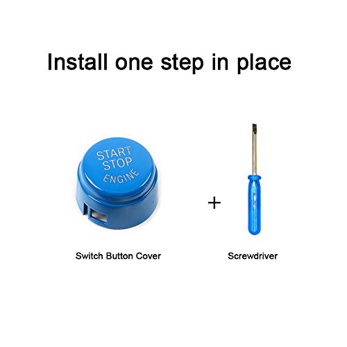 Arotom Blue Car Engine Start Stop Switch Button without OFF Cover For BMW F Series 1 2 3 4 5 6 7 Series X1 X3 X4 X5 X6 F20 F21 F22 F30 F10 F11 F12 F01 F48 F25 F15 F16 (F Chassis without OFF (Blue))