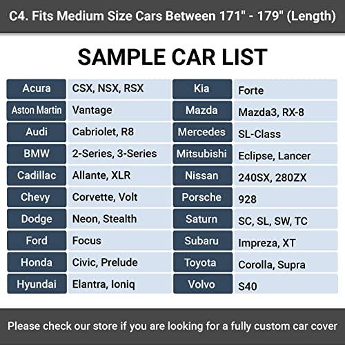 iCarCover 30-Layer Premium Car Cover Waterproof All-Weather Rain Snow UV Sun Hail Protector for Automobiles, Automotive Accessories Full Exterior Indoor Outdoor Cover, Fit for Sedan (171-179 inch)