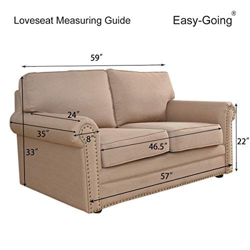 Easy-Going Stretch Loveseat Slipcover 1-Piece Sofa Cover Furniture Protector Couch Soft with Elastic Bottom for Kids Polyester Spandex Jacquard Fabric Small Checks (Loveseat, Black)