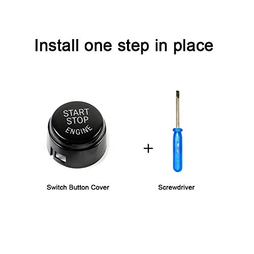 Arotom Black Car Engine Start Stop Switch Button without OFF Cover For BMW F Series 1 2 3 4 5 6 7 Series X1 X3 X4 X5 X6 F20 F21 F22 F30 F10 F11 F12 F01 F48 F25 F15 F16 (F Chassis without OFF (Black))