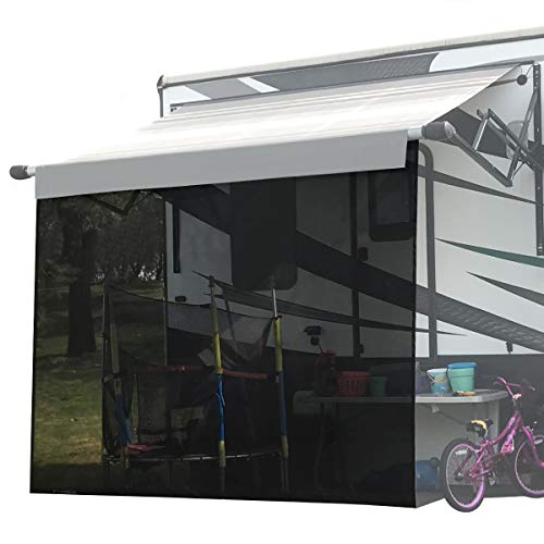 RV Sun Shade Screen for Awning - 6' X 12' 5'' Black Mesh Sunshade Motorhome Camping Trailer UV Sunblocker Canopy Sunscreen - Shadeidea Offer 3 Years Warranty