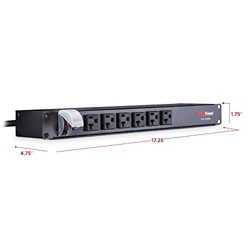 CyberPower CPS1220RM Basic PDU, 100-125V/20A, 12 Outlets, 15ft Power Cord, 1U Rackmount