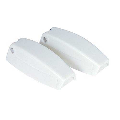 Camco RV Baggage Door Catch -Holds RV Baggage Compartments and Doors Open, Durable Material and Simple Installation- Polar White (2 Pack)(44173)