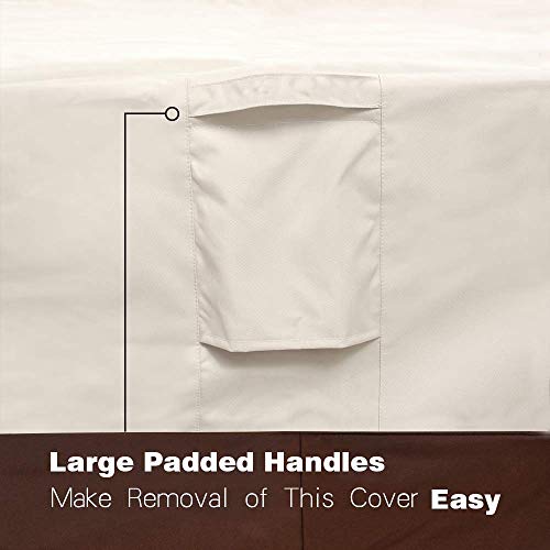 Vailge 2-Seater Heavy Duty Patio Deep Bench Loveseat Cover, 100% Waterproof Outdoor Deep Sofa Cover, Lawn Patio Furniture Covers with Air Vent, Small (Deep), Beige & Brown