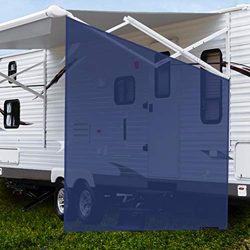 Tentproinc RV Awning Sunshade Screen ● Navy Blue Mesh Sun Shade ● Block Sunshine from Patio Side Direction ● Motorhome Camping Trailer UV Sunblocker ● Canopy Sunscreen-3 Years Lasting