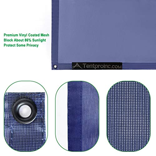 Tentproinc RV Awning Sunshade Screen ● Navy Blue Mesh Sun Shade ● Block Sunshine from Patio Side Direction ● Motorhome Camping Trailer UV Sunblocker ● Canopy Sunscreen-3 Years Lasting