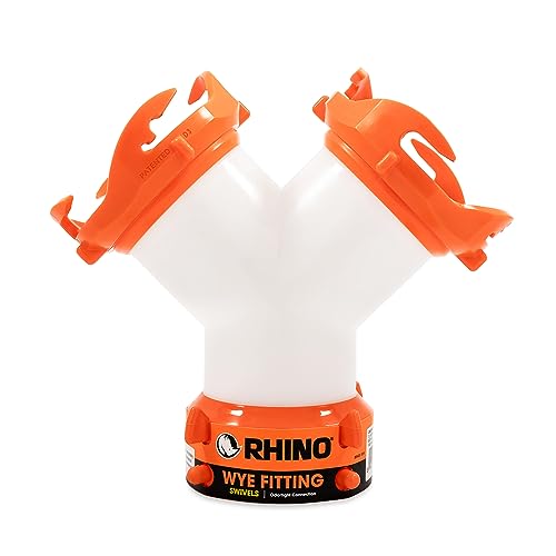 Camco RhinoFLEX RV Wye Sewer Hose Fitting with 360 Degree Swivel Ends | Allows for Two Sewer Hoses to Connect to the Same Dump Station | Ideal for Motorhomes (39812), Orange