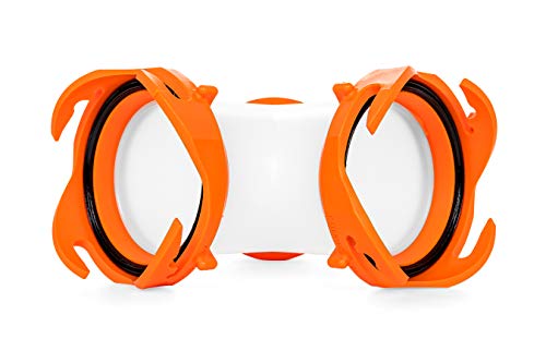 Camco RhinoFLEX RV Wye Sewer Hose Fitting with 360 Degree Swivel Ends | Allows for Two Sewer Hoses to Connect to the Same Dump Station | Ideal for Motorhomes (39812), Orange