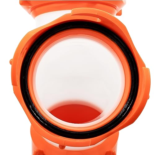 Camco RhinoFLEX RV Wye Sewer Hose Fitting with 360 Degree Swivel Ends | Allows for Two Sewer Hoses to Connect to the Same Dump Station | Ideal for Motorhomes (39812), Orange