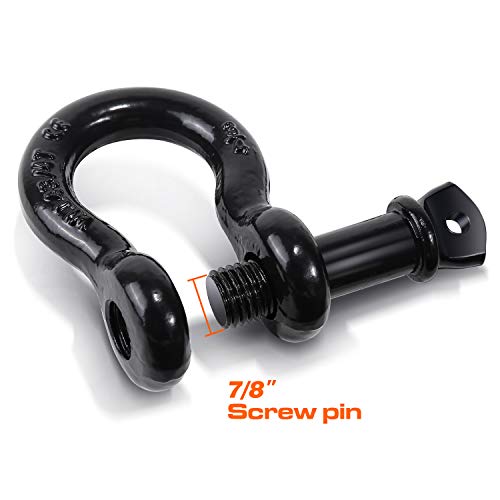 Ohuhu D Ring Shackles 3/4" 2 Pack, D Shackle Rugged 28.5 Ton (57,000 lbs) Maximum Break Strength, 4.75 Ton (9,500 Lbs) Capacity