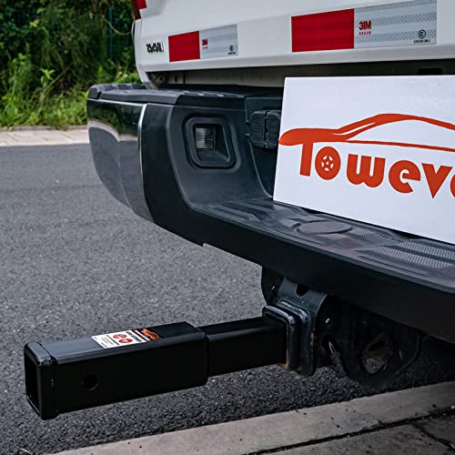 Towever 84433 Trailer Hitch Extension, Hitch Extender for 2 Hitch receivers, 12 inches Length, 3,500 lbs. GTW
