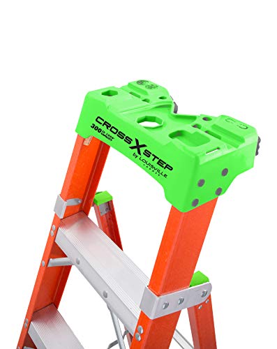 Louisville Ladder FXS1504 Cross Step/Shelf Ladder, 4-feet, Orange