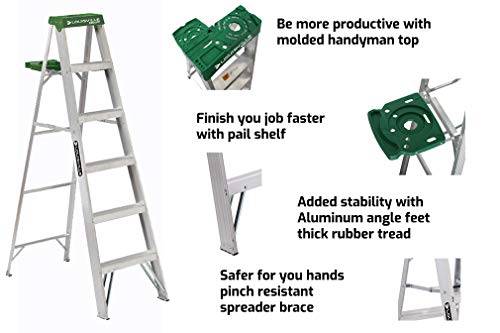 Louisville Ladder 6-Foot Aluminum Step Ladder, 225-Pound Capacity, AS4006