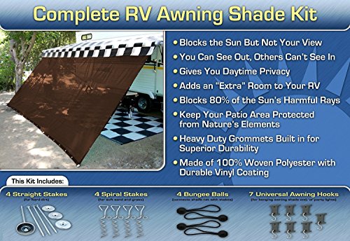 RV Awning Shade Motorhome Awning Screen Kit 10x16 (Brown)