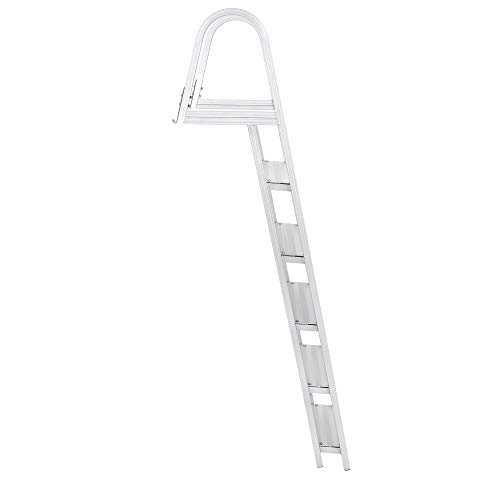 RecPro 5 Step Removable Boarding Boat Ladder | AL-A5 | Marine Pontoon Boat Dock | Heavy Duty Aluminum