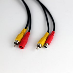 HitCar RCA Plug DC 2.1 5.5 MM Power Video AV Extension Cord Cable for CCTV Security Car Tuck Bus Trailer Reverse Parking Reverse Camera 15 Meters 59ft