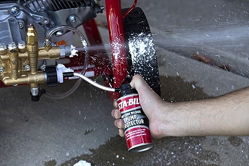STA-BIL Pump Protector - Protects Pressure Washer Pumps and Other Internal Components During Storage, Next Gen Anti-Freeze and Lubricant Formula, 4oz (22007) , Red
