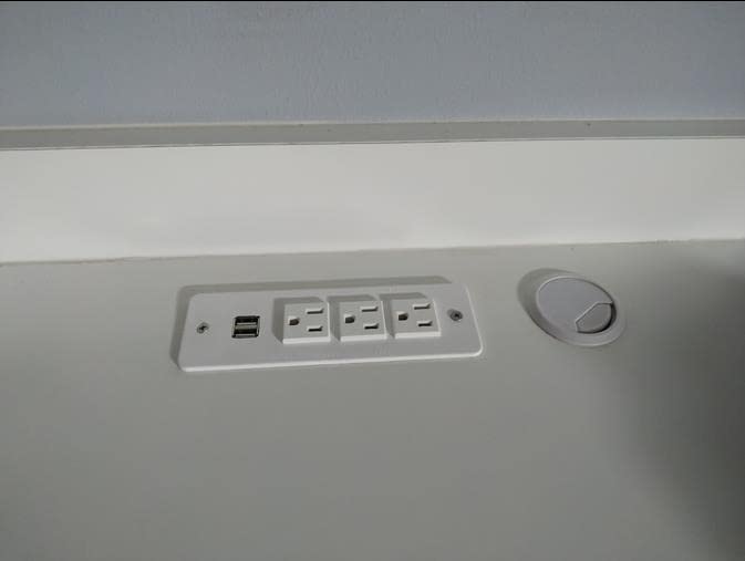 Conference Recessed Power Strip with USB Mountable Power Outlet Built in Desktop Workbench Drawer Cabinet 10'ft Heavy Duty Power Cord White