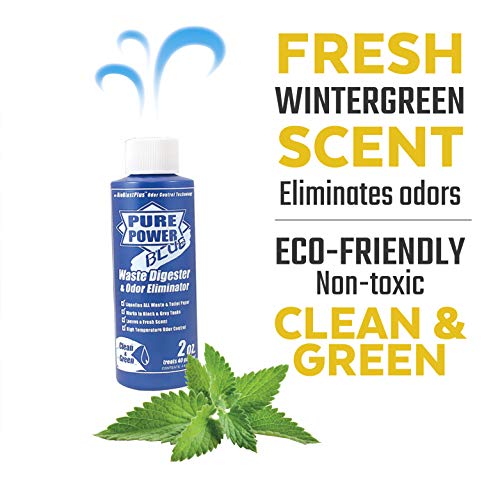 Valterra V23017 'Pure Power Blue' Waste Digester and Odor Eliminator - 4 oz. Bottle, (Pack of 6)