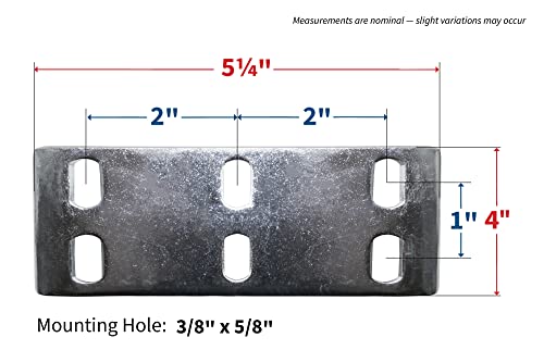 Shepherd Hardware 8735 Hard Rubber Spring Gate Caster with Universal Mount, 5-Inch Wheel, 220-lb Load Capacity, Black