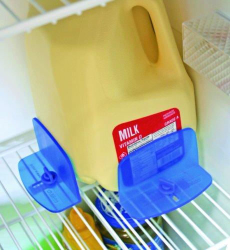 Camco RV Fridge Brace -Holds Food and Drinks in Place During Travel, Prevents Messy Spills Perfect For RVs, Boats, Camping and More - (2 Pack) (44033), Blue