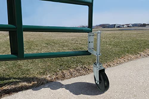 Shepherd Hardware 8735 Hard Rubber Spring Gate Caster with Universal Mount, 5-Inch Wheel, 220-lb Load Capacity, Black