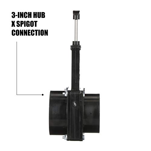 Valterra ABS Gate Valve for RV, Camper, and More - 3-Inch Hub x Spigot Connection