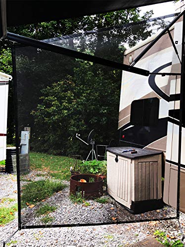 Shadeidea RV Awning Sun Shade Screen for Side Panel - 9' 6'' X 7' 6'' -Black Mesh Sunshade Motorhome Camping Trailer UV Sunblocker Canopy Sunscreen - Offer 3 Year Warranty