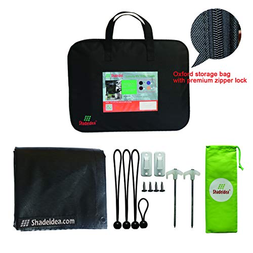 Shadeidea RV Awning Sun Shade Screen for Side Panel - 9' 6'' X 7' 6'' -Black Mesh Sunshade Motorhome Camping Trailer UV Sunblocker Canopy Sunscreen - Offer 3 Year Warranty