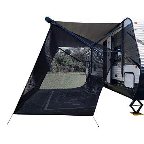 Shadeidea RV Awning Sun Shade Screen for Side Panel - 9' 6'' X 7' 6'' -Black Mesh Sunshade Motorhome Camping Trailer UV Sunblocker Canopy Sunscreen - Offer 3 Year Warranty