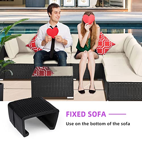 SUQ I OME 10 Pack Outdoor Patio Rattan Wicker Furniture Sectional Module Sofa Chair Clip Fasteners Connectors, Suit for Tube Width 2.14 inches(M, 2.14 inches)