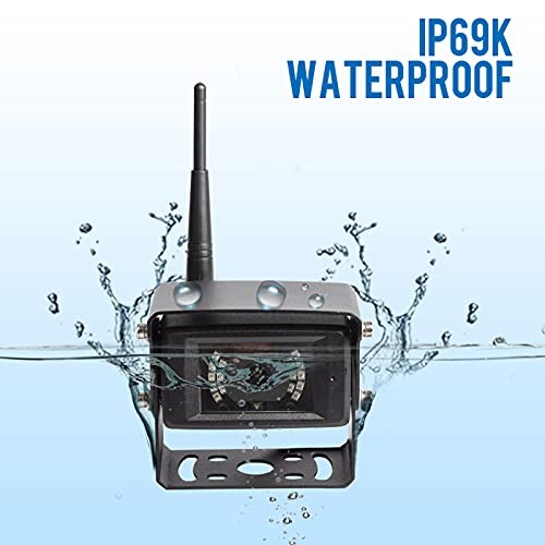 Haloview MC7108 Wireless RV Backup Camera System 7'' Monitor Built in DVR Rear View Camera with Infrared Night Vision and Wide Viewing Angle for Truck/Trailer/RV/Pickups/Camping Car/Van/Farm