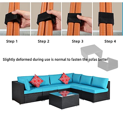 SUQ I OME 10 Pack Outdoor Patio Rattan Wicker Furniture Sectional Module Sofa Chair Clip Fasteners Connectors, Suit for Tube Width 2.14 inches(M, 2.14 inches)
