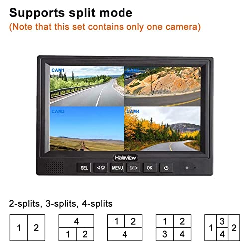 Haloview MC7108 Wireless RV Backup Camera System 7'' Monitor Built in DVR Rear View Camera with Infrared Night Vision and Wide Viewing Angle for Truck/Trailer/RV/Pickups/Camping Car/Van/Farm