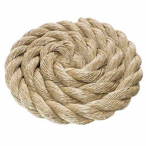 ProManila Rope – Three Strand Twisted Rope with a 1 1/2 Inch Diameter – Choose 10, 25, 50, 100ft Lengths