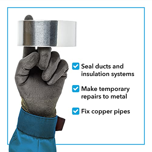 IMPRESA - Aluminum Foil Tape for Sealing and Patching Hot and Cold HVAC, Ducts, Pipes - Insulation Home and Commercial - 1.9 Inches Wide (150 Feet/50 Yards)